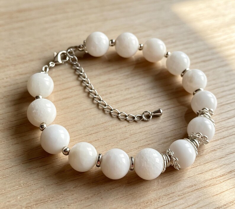 Handmade Moonstone Bracelet, 10mm Beads, Calm, New Beginnings & Gentle Energy