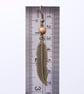 Bronze feather earrings with picture jasper - long dangle gemstone earrings - Image 3