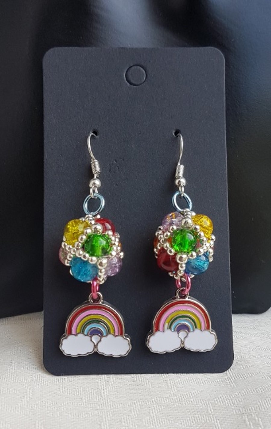 Gorgeous Beaded Bead Earrings - Rainbows