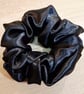 Handmade black satin scrunchie - Image 1