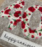 Ruby wedding anniversary appliqué card - Image 3
