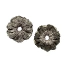 Hand Knitted Hair Scrunchie Bobble Bun Topper Grey White Handmade Accessories