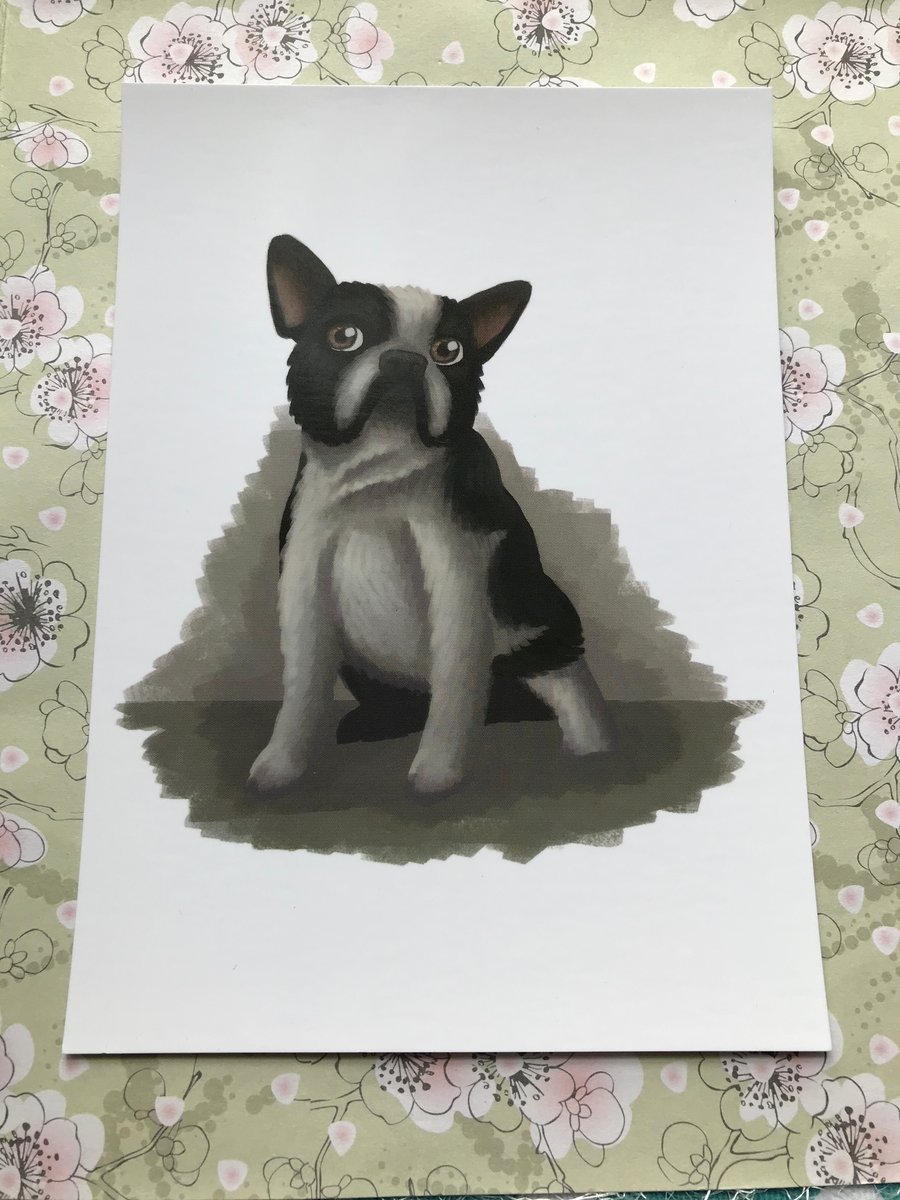 French Bulldog post card