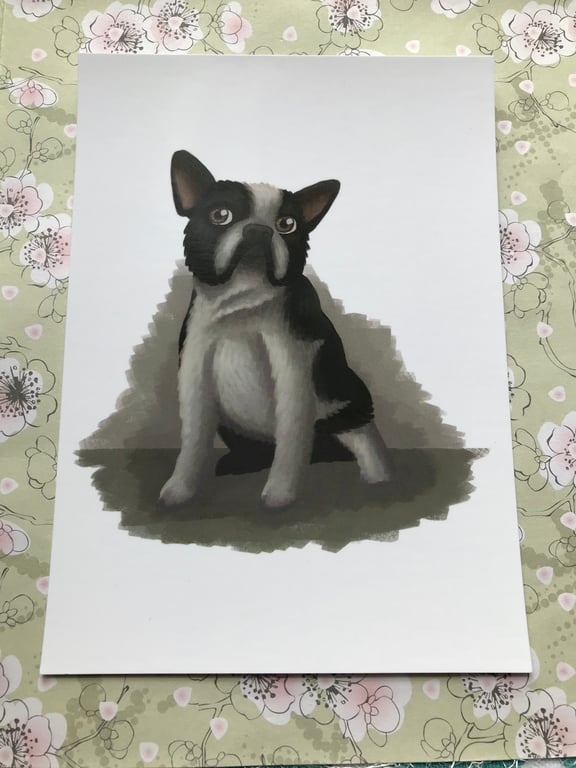 French Bulldog post card