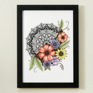 Manadala Flower Hand Drawn Illustration Poster