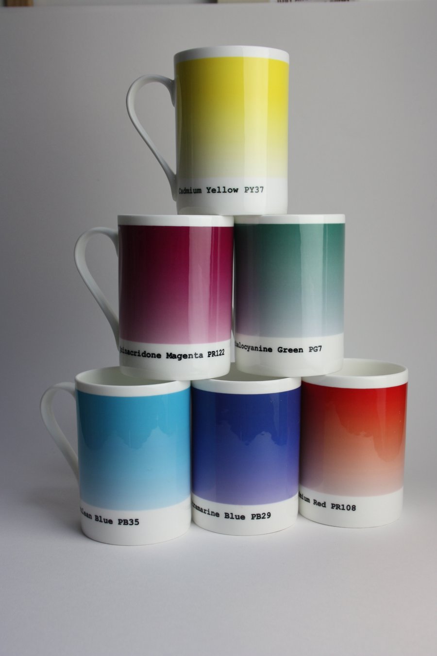 Coloured Mugs - matched to watercolour pigments