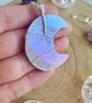 Angel Aura Pink Amethyst Moon Crystal Necklace,Sterling Silver, Moon lover gift  - Image 7