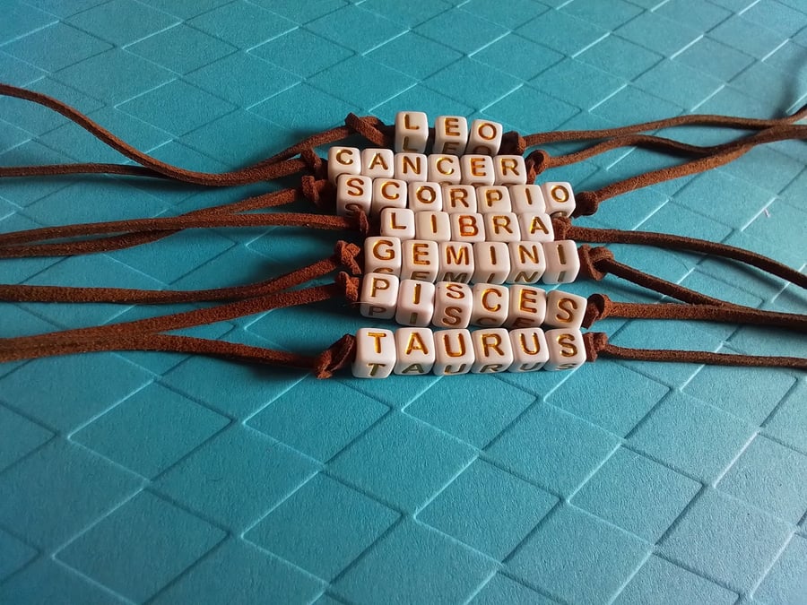Friendship bracelet. Star sign friendship bracelet. 