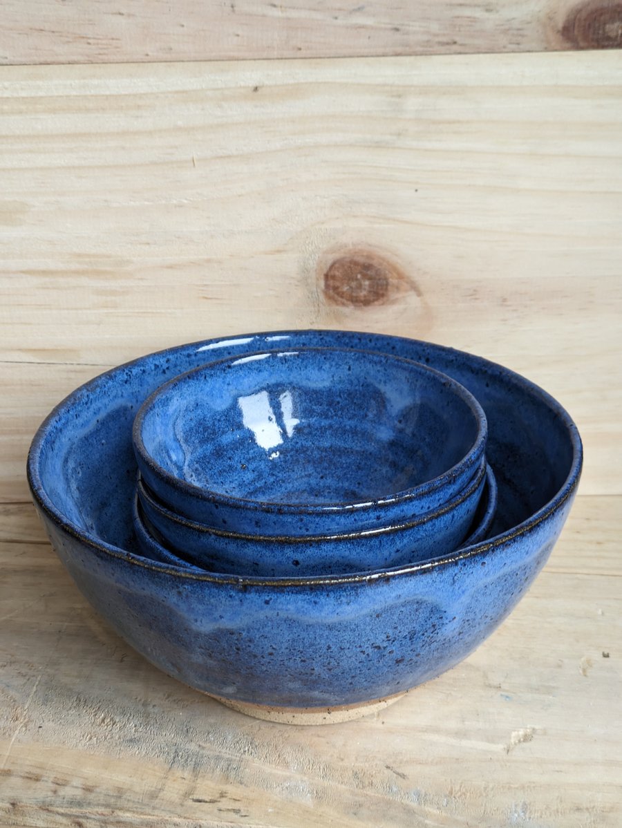 Large blue swirl bowl