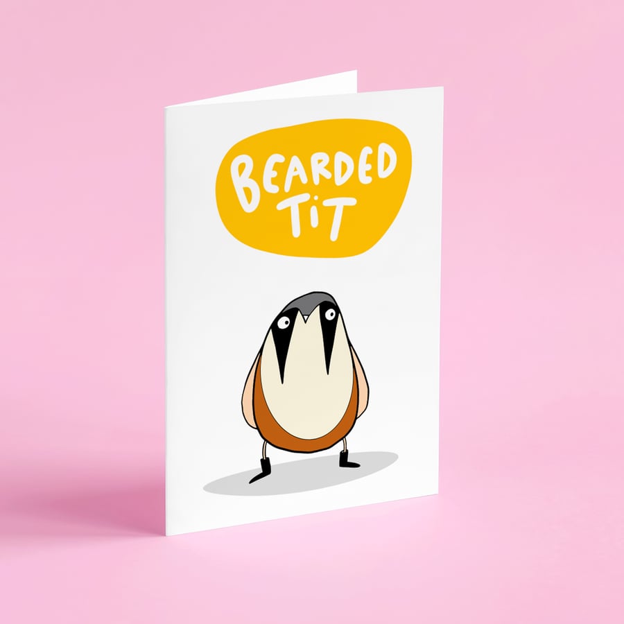 Beared tit card 