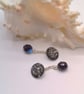 Round Silver Night Crystal Button Cuff Links, Gift for Him, Crystal Cuff Links - Image 10