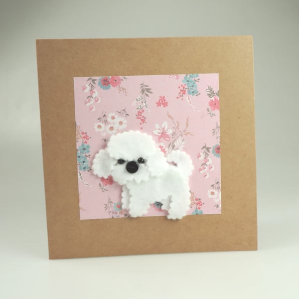 Bichon Frise Dog Card, Blank inside, Birthday, Greeting, Universal gift card
