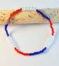 Sparkly Red, White & Blue Coronation Bracelet - Free UK Delivery - Image 1