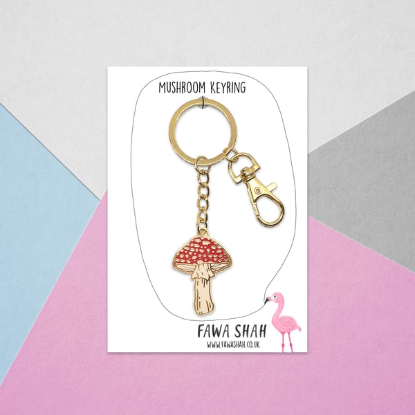 Mushroom Keyring - Hard Enamel - Jewellery