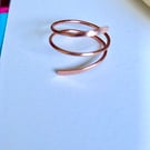 Copper Flared Wrap Rings - Adjustable L - R 