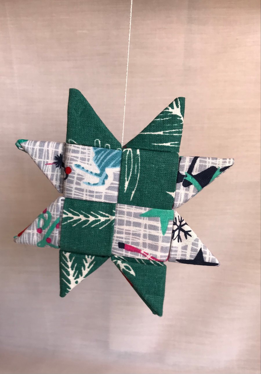 Christmas fabric stars tree decorations Christmas fabric gift