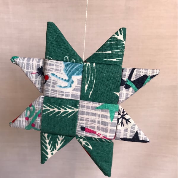 Christmas fabric stars tree decorations Christmas fabric gift