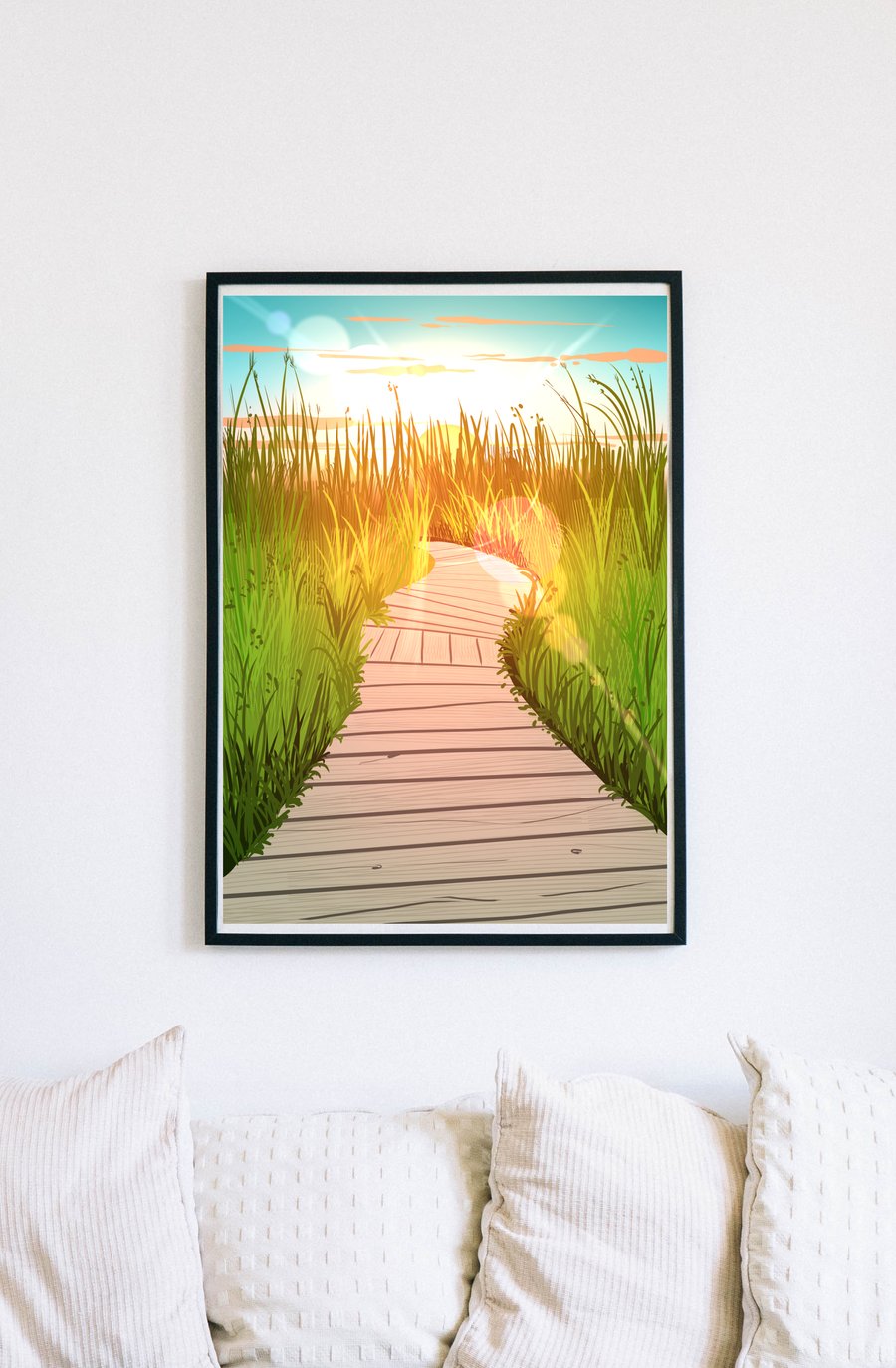 Boardwalk Sunset - A4 Art Print - Southwold - East Anglia