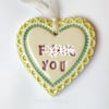 Small Ceramic heart decoration Swear words 