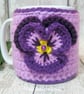Seconds Sunday end of line. Pansy mug hug, mug cosy mug cozy, flower mug cosy - Image 4