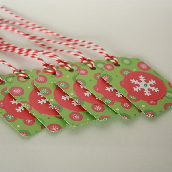 Handmade Christmas snowflake gift tags