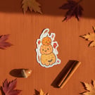 Pumpkin Sticker, Halloween Sticker, Laminated Vinyl Decal, Waterproof Sticker 