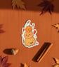 Pumpkin Sticker, Halloween Sticker, Laminated Vinyl Decal, Waterproof Sticker 