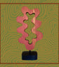 "Pulse" - pink abstract wooden sculpture 