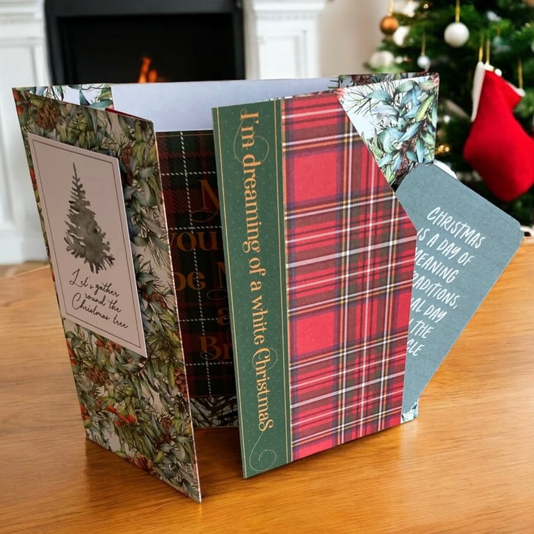 Gate Fold Journal-Style Christmas Cards with Gift Card Tuck Slot