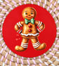 Gingerbread Man Christmas Coaster – Festive Gingerbread Gift – Handmade