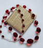 Garnet Glow Faceted Acrylic Beaded Necklace - Image 9
