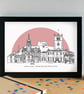 Kendal Landmarks Skyline Art Print - Image 3