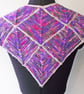 Shawl, Scarf, Wrap, Knitted Handspun Dyed, Purple, Pink & Grey, Merino - Image 2