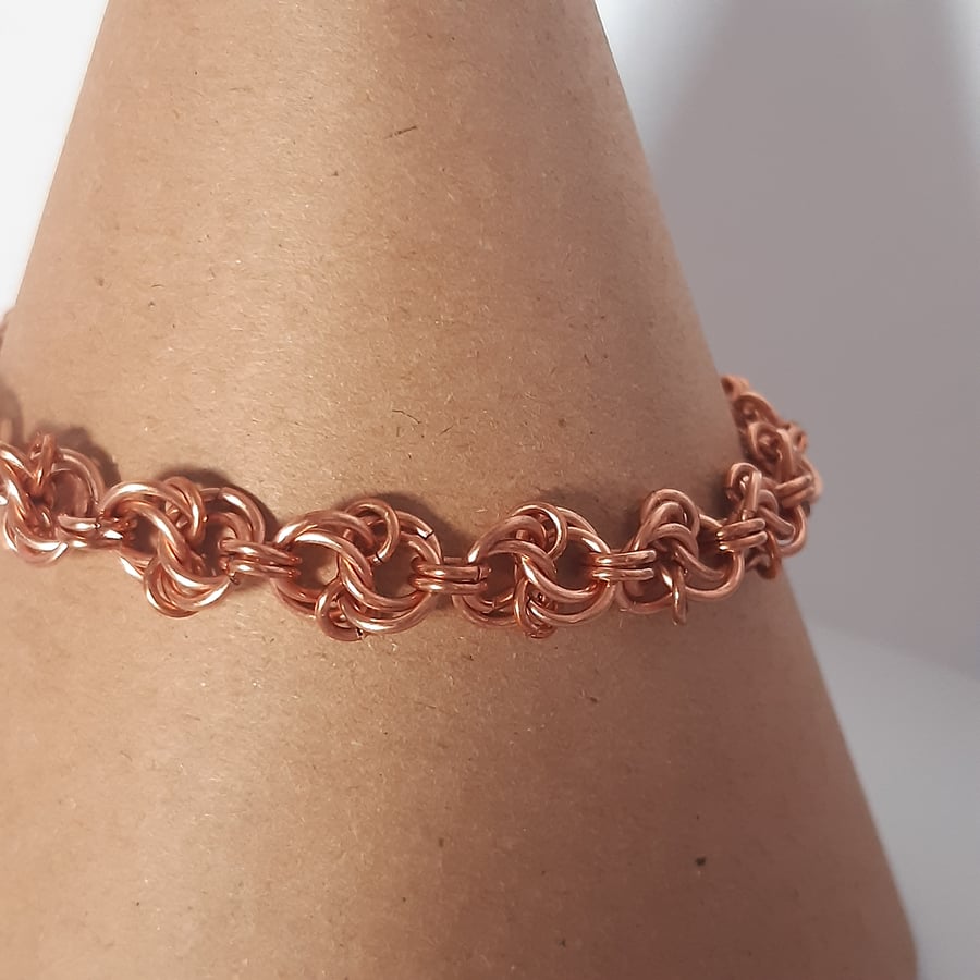 Copper celtic spiral knot bracelet bangle