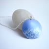 Dandelion seeds necklace pendant in blue