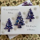 Personalised  Christmas Card Gift Boxed Husband Wife Boyfriend Fiancé Any Text