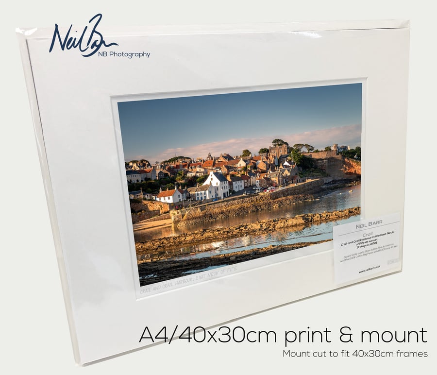 Crail & Crail Harbour, East Neuk of Fife, Scotland - A4 (40x30cm) Unframed Print