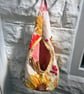 Flowers and Butterflies Cotton Peg Bag, Lined Yellow Storage Bag for Pegs,
