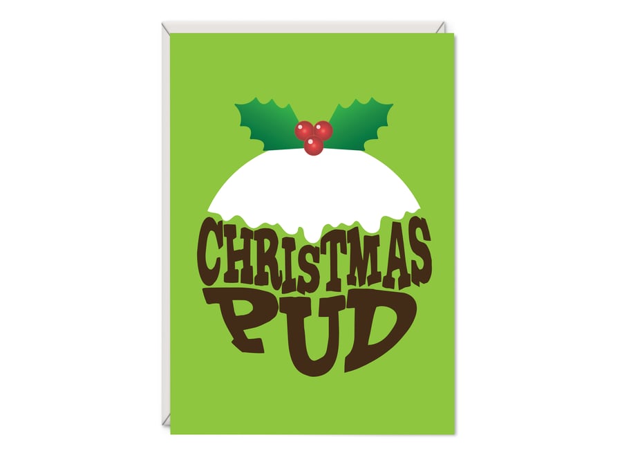 Image of Christmas Pudding Christmas Card 