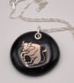 Taurus Fused Glass Pendant with Real Platinum Lustre Symbol