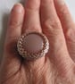 Rose Gold and Brown Beadwork Ring - Image 4