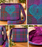 Harris tweed crossbody bag with celtic heart - Image 1