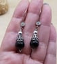 Dangle Black Jet cone earrings. Reiki jewelry - Image 3