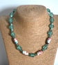 aqua lampwork glass and ceramic beaded necklace - Image 7