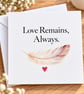 Love Remains Always Sympathy Card Feather Memorial Card