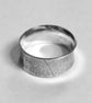 Silver Ring, Wide, with Leaf Skeleton Imprint, Unisex ring, size T - Image 4