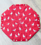 Quilted Fabric storage box with Seagulls and Seashells Fabric - Image 5