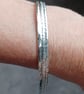 Set of three silver stacking bangles - Image 5