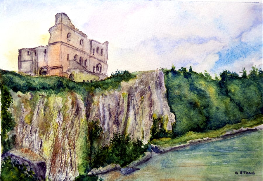 Original watercolour painting of Chepstow Castle, Monmouthshire