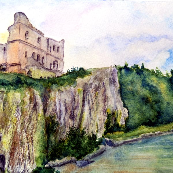 Original watercolour painting of Chepstow Castle, Monmouthshire